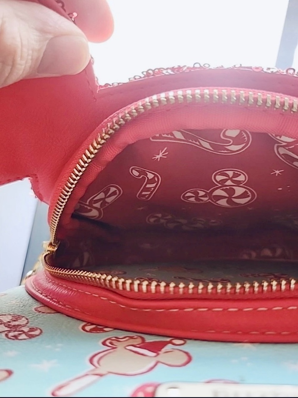 Loungefly Disney Parks Mini Backpack - Red Sequin Peppermint Mickey - Picture 11 of 12